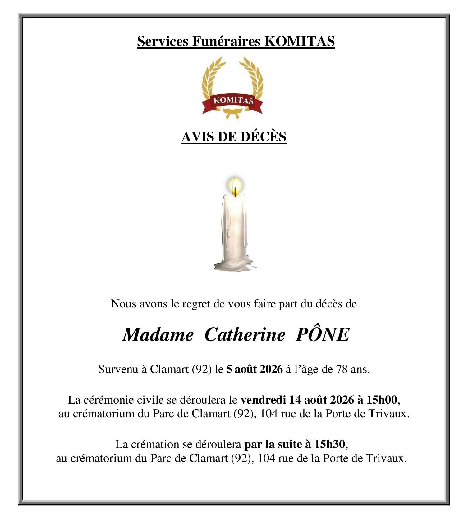 Avis de décès