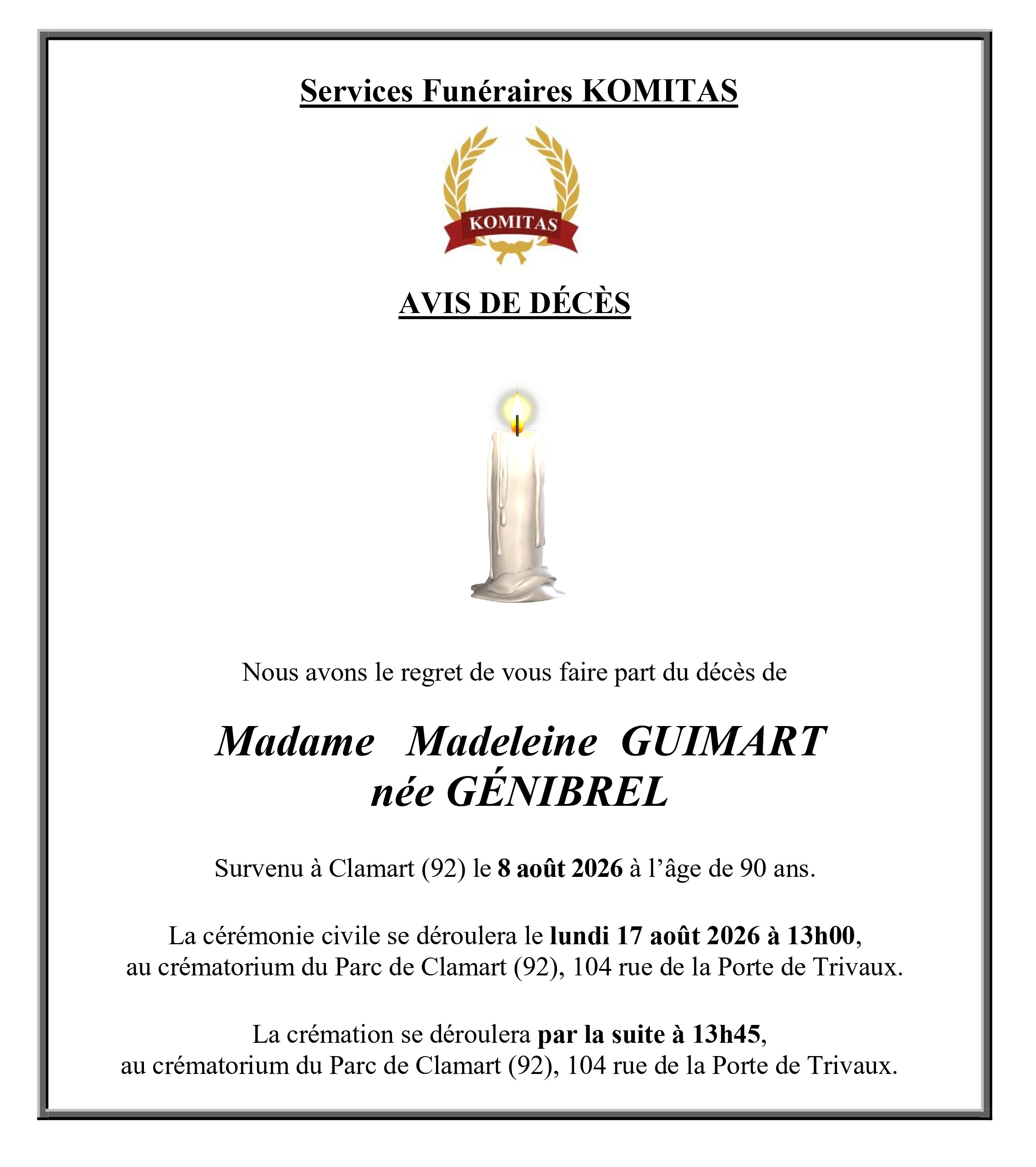 Avis de décès