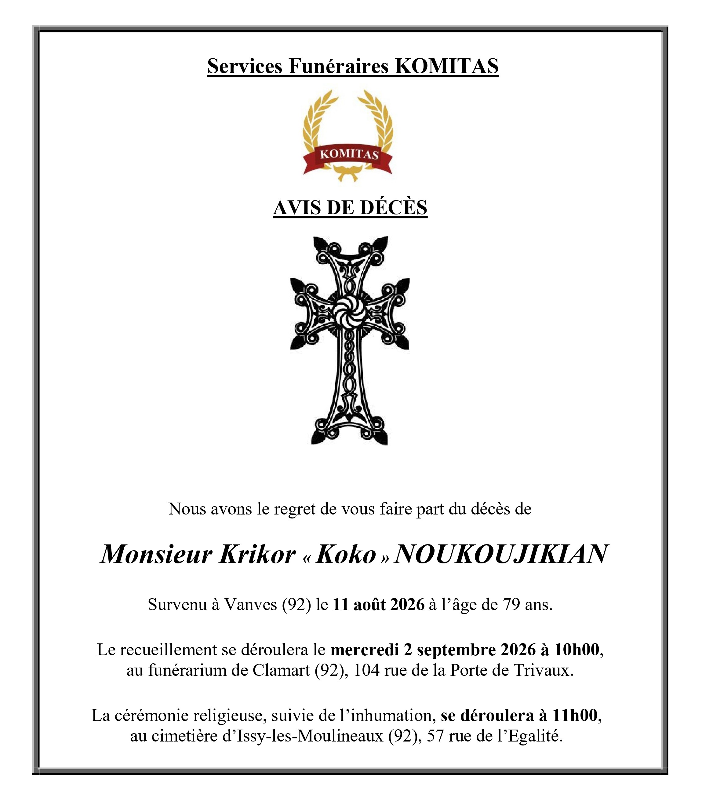 Avis de décès
