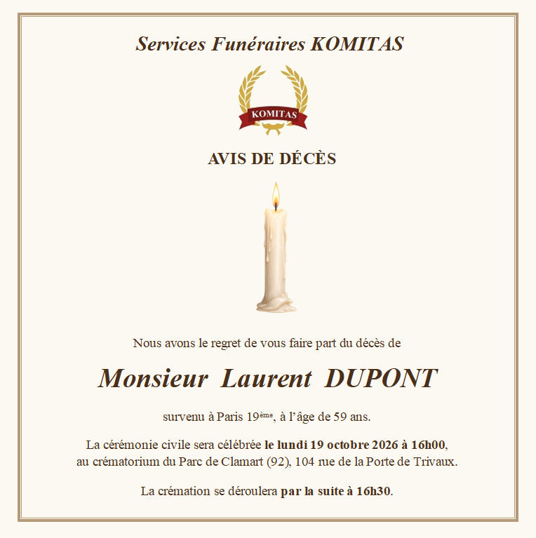 Avis de décès